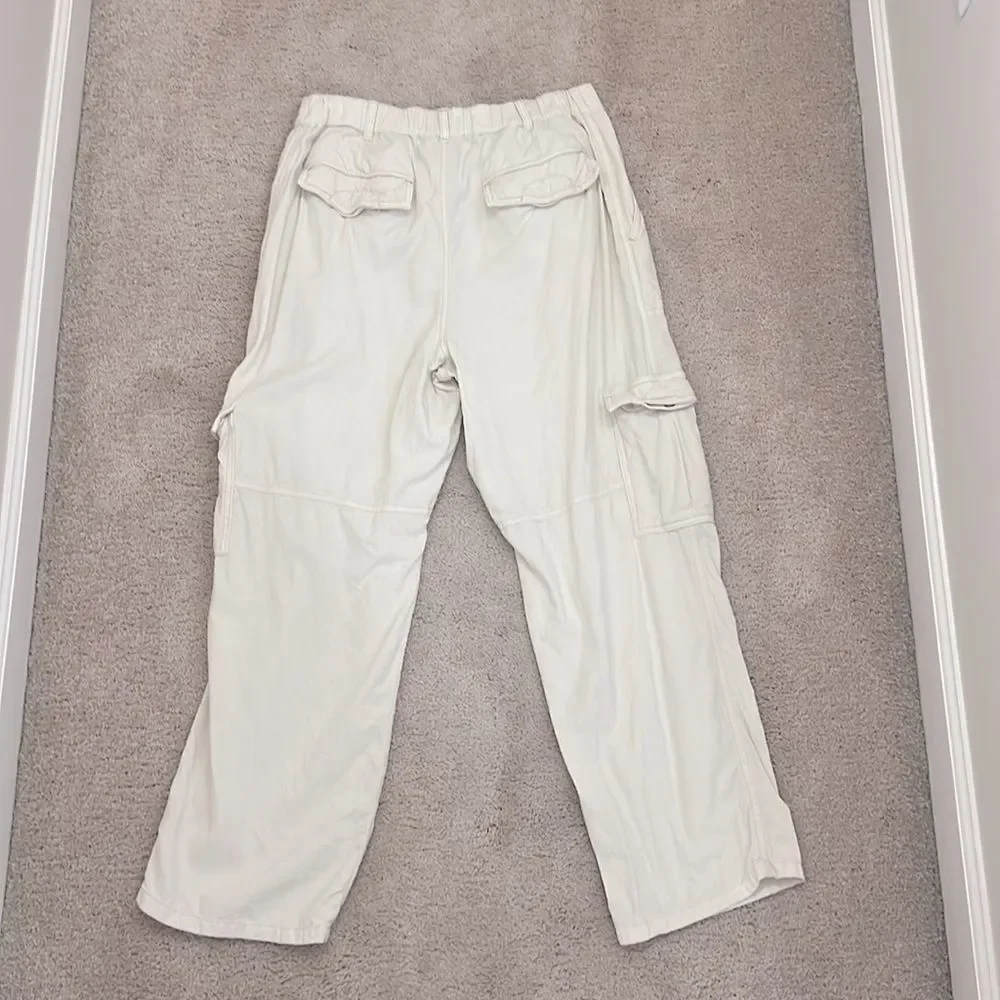 Pilcro Wide-Leg Cargo Pants in Off-White/Cream